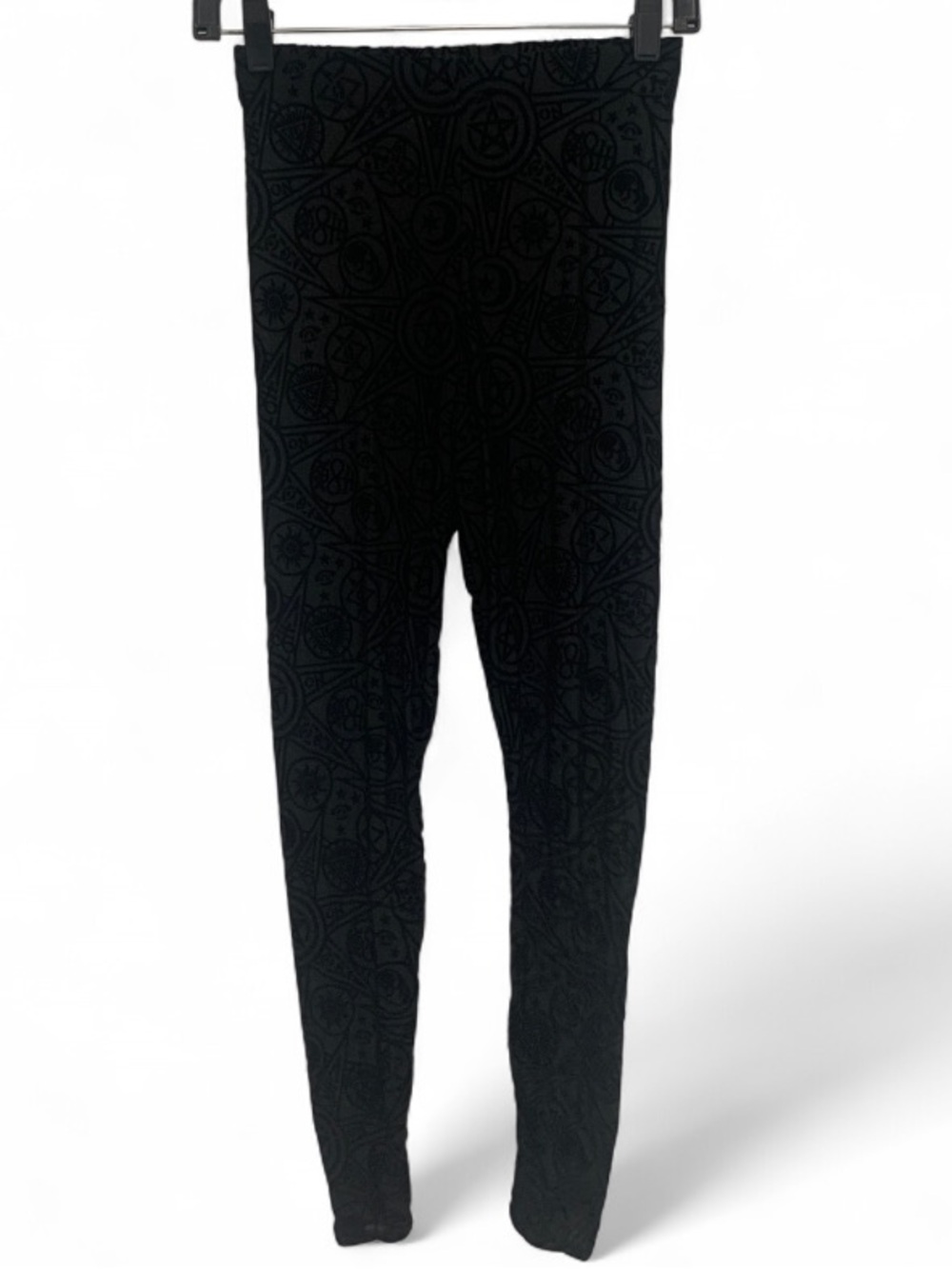 BlackMilk Velvet Goth Patterned Burnout Leggings